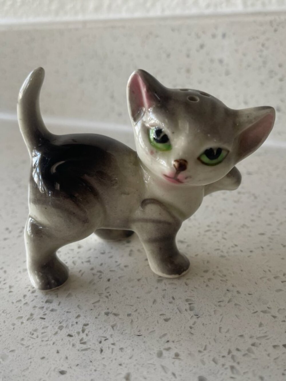 Vintage 1950s–60s Victoria Ceramics Japan Gray Tabby Cat Shaker - Picture 2 of 4